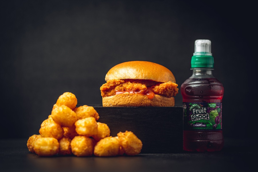 Kids Chicken burger Meal at PHAT Buns